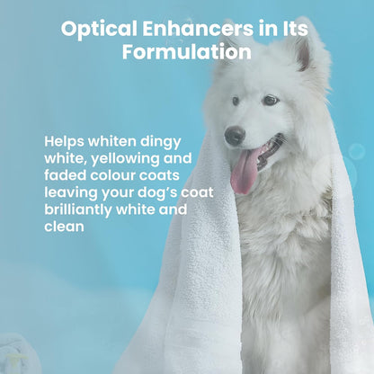 Bio Petactive Diamond White Shampoo for Dogs | Brightens, Removes Stains and Restores White Coats | Deep Cleans & Deodorizes with Long-Lasting Coconut Scent | 8.45 fl oz