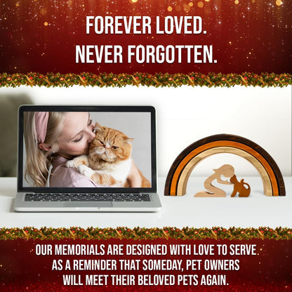 Capti Rainbow Bridge Cat Memorial Gifts - I'll Meet You at The Rainbow Bridge - Pet Loss Gifts, Bereavement, Sympathy Keepsake Cat Mom Gifts for Loss of Pet