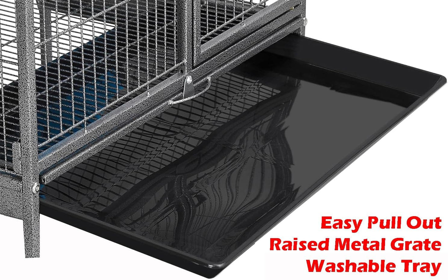 Deluxe Double Unit Two Full Story Durable Front Doors Tight 1/2-inch Wire Spacing Chew-Free Small Animal Critter Home Cage Water Bottle Food Bowl for Feisty Ferret Hammock Rat Mice On Wheels