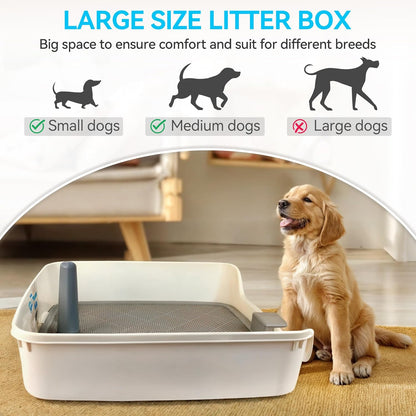 ALL FOR PAWS Dog Pee Pad Holder with Removable Post, 23.6" Indoor Dog Potty Training Tray, Puppy Toilet Litter Box for Small to Medium Sized Dogs