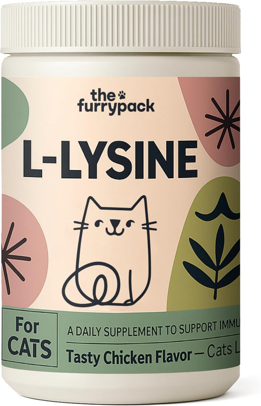 L-Lysine for Cats - 250mg per Chew, 150 Soft Chicken Flavor Chews to Replace Messy Powders and Pills, Turn Supplement Time Into Treats, Made in USA, Daily Immune Support, Picky Eaters