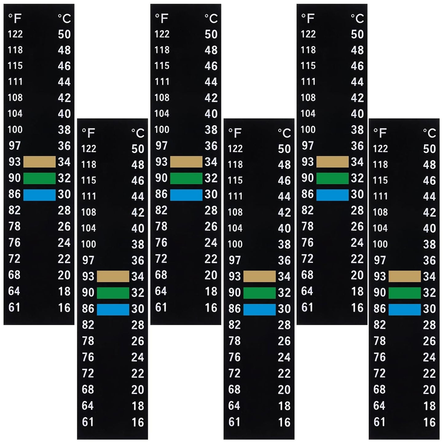 6 PCS Aquarium Thermometer Strips, 61-122℉(15-50°C) Digital Adhesive Fish Tank Thermometer Sticker Easy-to-Read Temperature Sticker Display for Aquarium Fish Tank Brewing