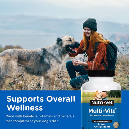 Nutri-Vet Multi-Vite Chewables for Adult Dogs, Daily Multivitamin & Mineral Supplement for Overall Health, Immune Support, and Balanced Nutrition, 180 Count