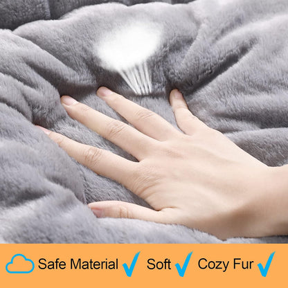 Dog Beds Crate Pad for Medium/Large Dogs Fit Dog Crates,Washable & Anti-Slip Kennel Pad for Dogs Cozy Sleeping Mat,Gray 42inch