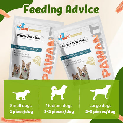 Chicken Jerky Strips for Dogs -Real Chicken, High Protein Dog Treats, Soft & Chewy Training Rewards for Puppies & Small Breeds, All-Natural Ingredients 454g/1lb