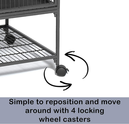 MidWest Homes for Pets Critter Nation Single Unit Small Animal Cage, 2 Tiers, Includes Pan, Shelf, Ramp & Cover, for Rats, Ferrets, Chinchillas, Sugar Gliders