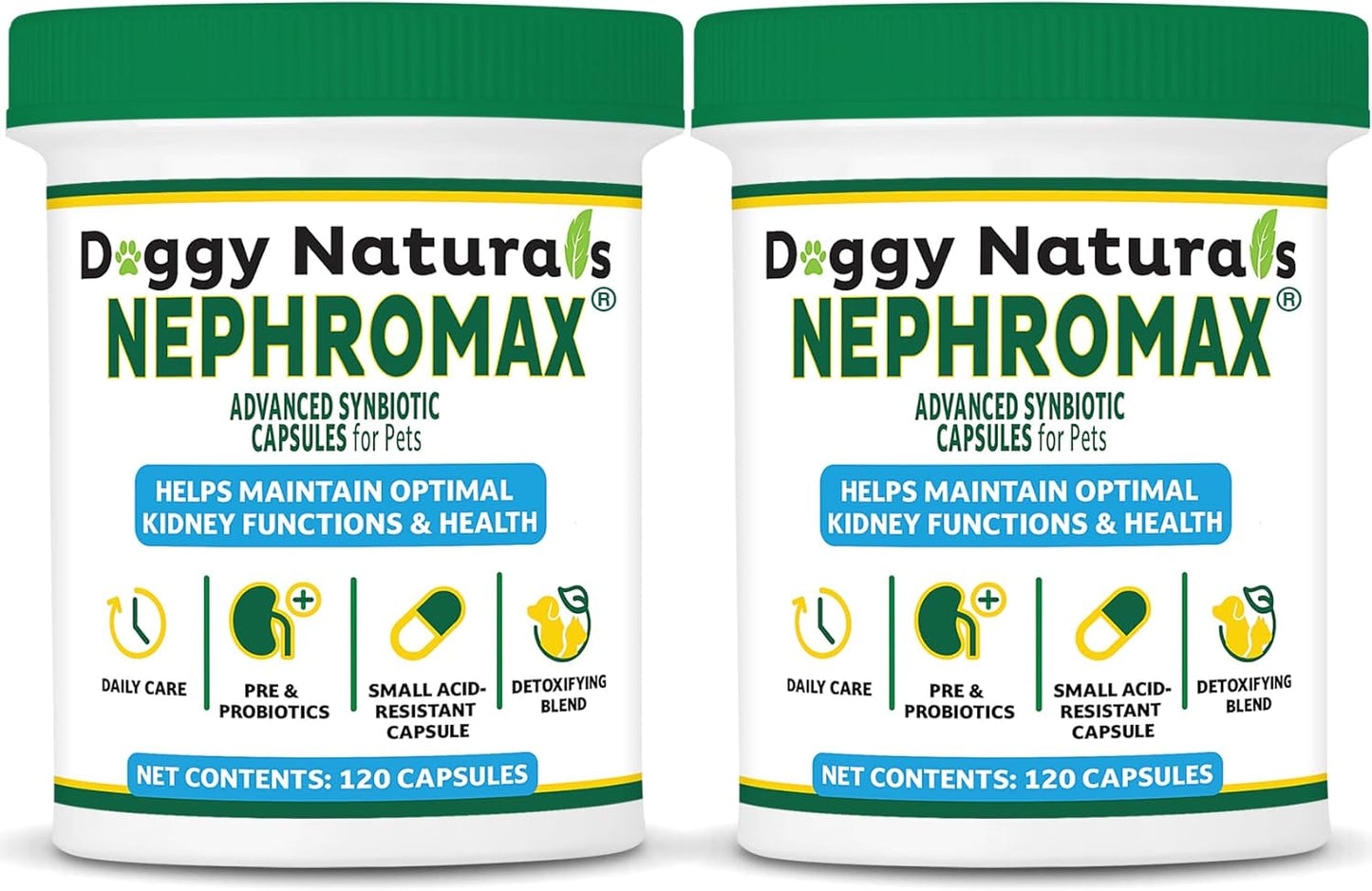 NEPHROMAX™ Synbiotic Capsules Dogs Cats (240 Caps)- Kidney Support Supplement for Cats & Dogs, Probiotics & Prebiotics for Digestive Health, Small & Easy-to-Swallow Capsules Made in The USA