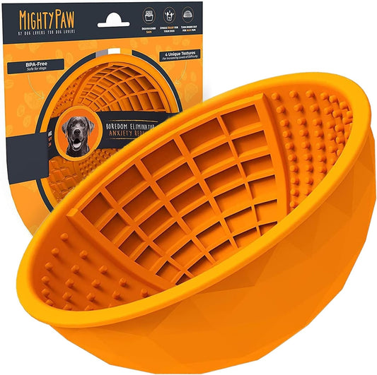 Mighty Paw Dog Slow Feeder Bowl - Interactive BPA-Free Silicone Lick Bowl for Dogs - Easy to Clean, Keeps Pets Entertained, Provides Mental Enrichment
