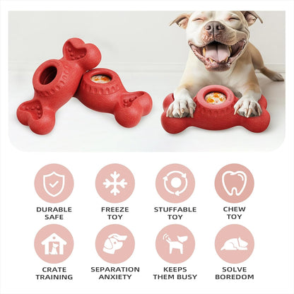 SHINKAI Interactive Frozen Dog Chew Toy – Fill & Freeze for Long-Lasting Play, Dental Safe, Indestructible for Aggressive Chewers, Keeps Dogs Busy & Calm for Small, Medium & Large Breeds (Red)