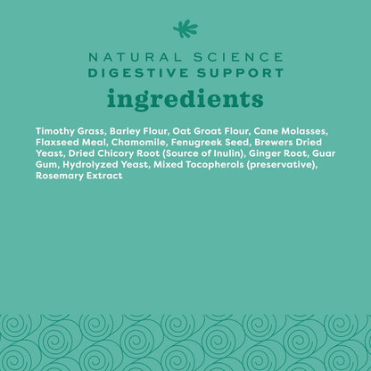 Oxbow Natural Science Digestive Support, High Fiber Supplement for Rabbit & Guinea Pig, Made with Timothy Hay, Includes Chicory Root, Ginger Root, Chamomile, Made in USA, 4.2 oz Bag