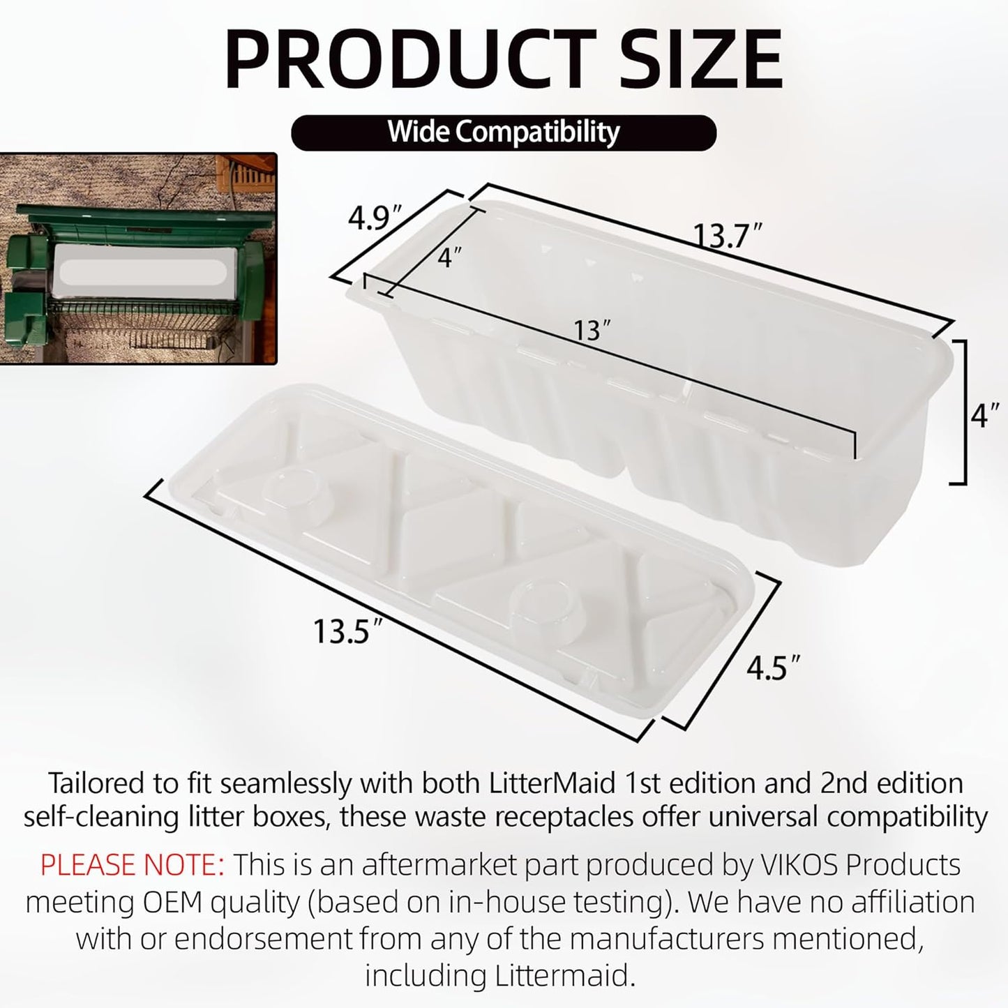 20-Pack Litter Box Waste Receptacles Compatible with Littermaid 1St/2nd Edition Automatic Cat Litter Box, Disposable Waste Receptacles for Littermaid, Convenient & Odor-Free Disposal