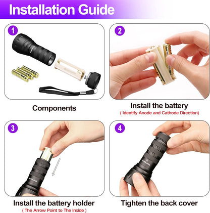 Black Light UV Light Flashlight, 21 LED 395nm Ultraviolet Blacklight Flashlight Mini Pet Urine Detector for Dog/Cat, Dry Stains, Resin Curing, Matching with Pet Odor Eliminator(Batteries are Included)