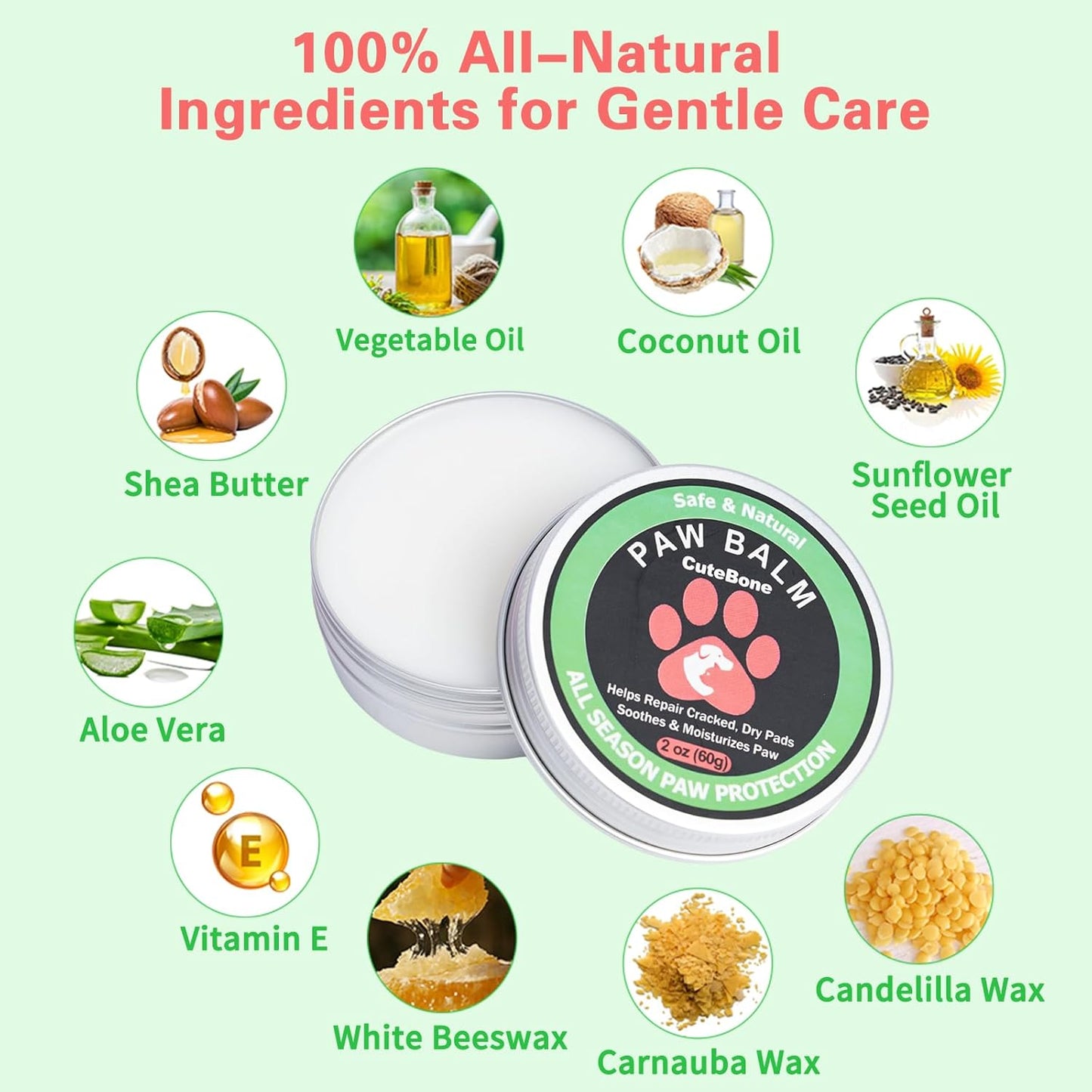 CuteBone Dog Paw Balm and Pet Glove Wipes Kit