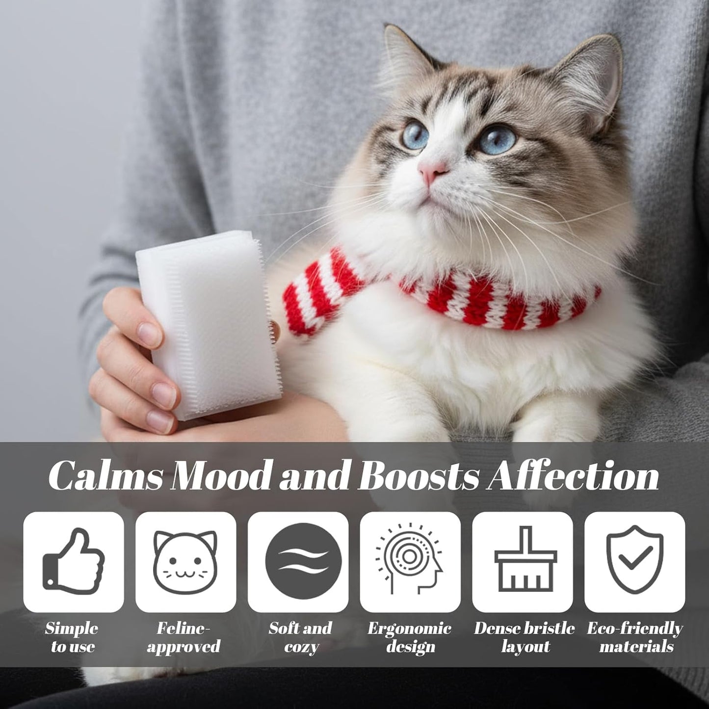 4PCS Soft Cat Brush for Grooming, Kitten Brushes for Indoor Kittens, Gentle Cat Tongue Brush with over 1000 prickly serrations for Sensitive Cats, Daily Grooming & Enhancing Bonding