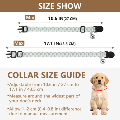 Cute Animals Elephants White Pattern Dog Collar with Buckle Adjustable 2 Pack Reusable Safety Necklace for Small Dogs Cats