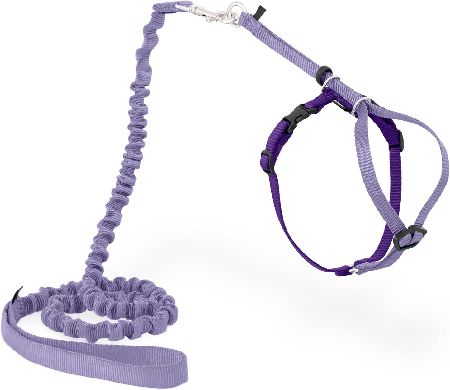 PetSafe Come with Me Kitty Cat Harness & Bungee Leash - Comfortable No-Choke Harness with Lightweight Bungee Leash for Outdoor Fun - Escape Free Pulling Prevention - Medium - Lilac