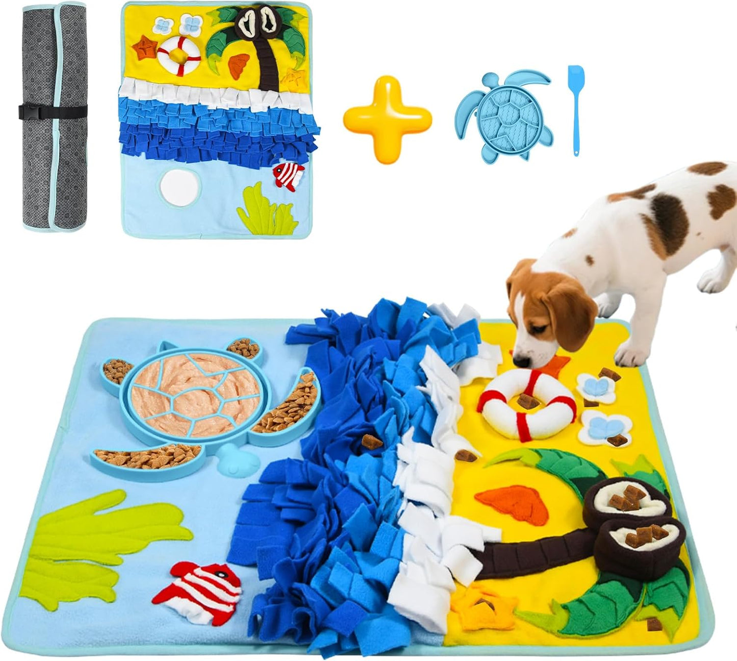 Dog Sniff Snuffle Mat for Dogs Small Puppy Breed Includes Slow Lick Mat, Interactive Dog Puzzle Toy for Boredom, Dogs Sniffing Training Mat for Enrichment with Non-Slip Bottom