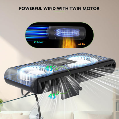 PAIZOO Aquarium Chiller Fan, Fish Tank Cooling Fans Aquarium Cooler with Temperature Probe & LCD Display, Auto Temperature Control & 3 Speed Modes Axolotl Cooler, 6.4W