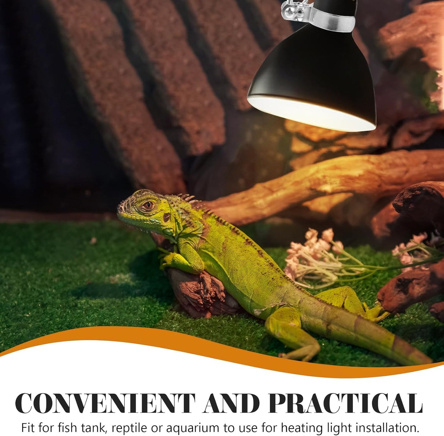 2Pcs Adjustable Clamp Lamp Holders Heat Lamp Bracket Flexible Dome Clamps for Reptile Habitat Lighting Fixtures