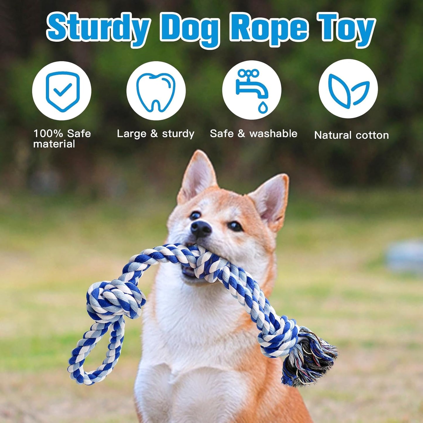 UPSKY Dog Rope Toys 2 Nearly Indestructible Dog Toys for Medium to Large Breed, Dental Cleaning Chew/ Tug Toy for Boredom, Dog Grinding Teeth for Aggressive Chewers