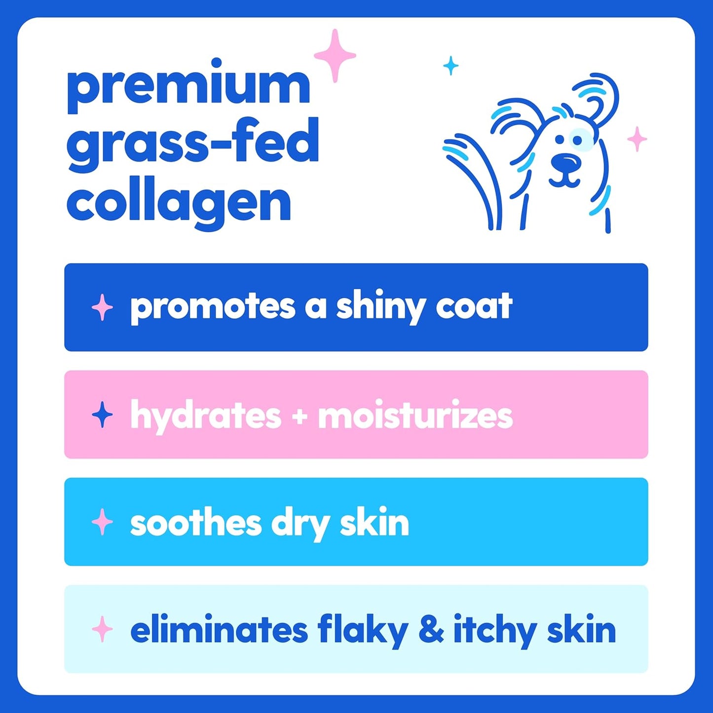 Taily Collagen for Dogs Skin and Coat Supplement, Cats | Taily Liquid Premium Grass-fed Collagen | Itch Relief for Dogs with Allergies, Biotin, Vitamin C and Hyaluronic Acid | Made in USA