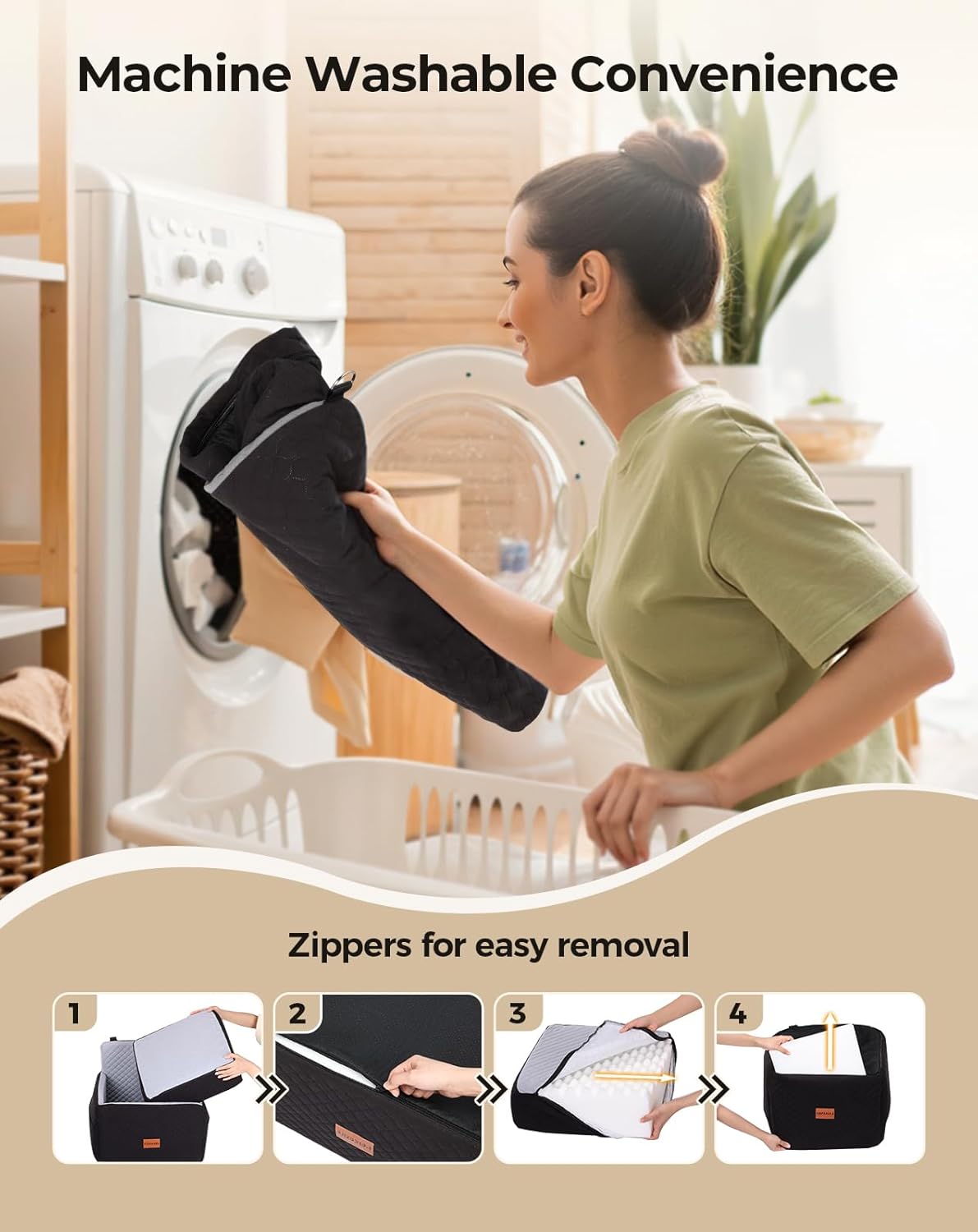 Dog Car Seat for Small & Medium Dogs Under 35lbs, Detachable & Washable Pet Car Seat, Interior Height 6 Inches Pet Travel Bed with Storage Pockets and 2 Dog Safety Belts (Black/Gray)