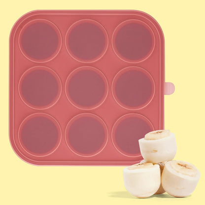 9-Cavity Silicone Frozen Dog Treat Mold with Lid for Woof Pupsicle & Power Chewer Pupsicle Small 10-25lbs,Reusable Frozen Dog Treat Tray Mold for Pupsicle Toy