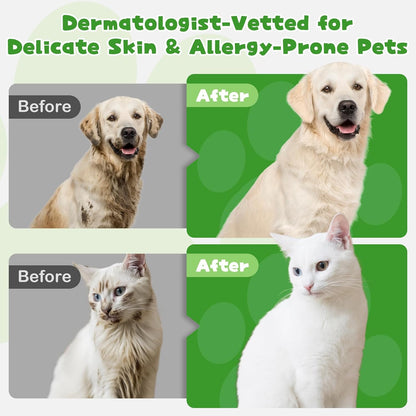 Pet Glove Wipes for Dogs & Cats,Shedding Control, Dander Removal & Paw Cleaning,Reusable Dry Wash Mitt for Daily Use, Travel Essentials for Pets