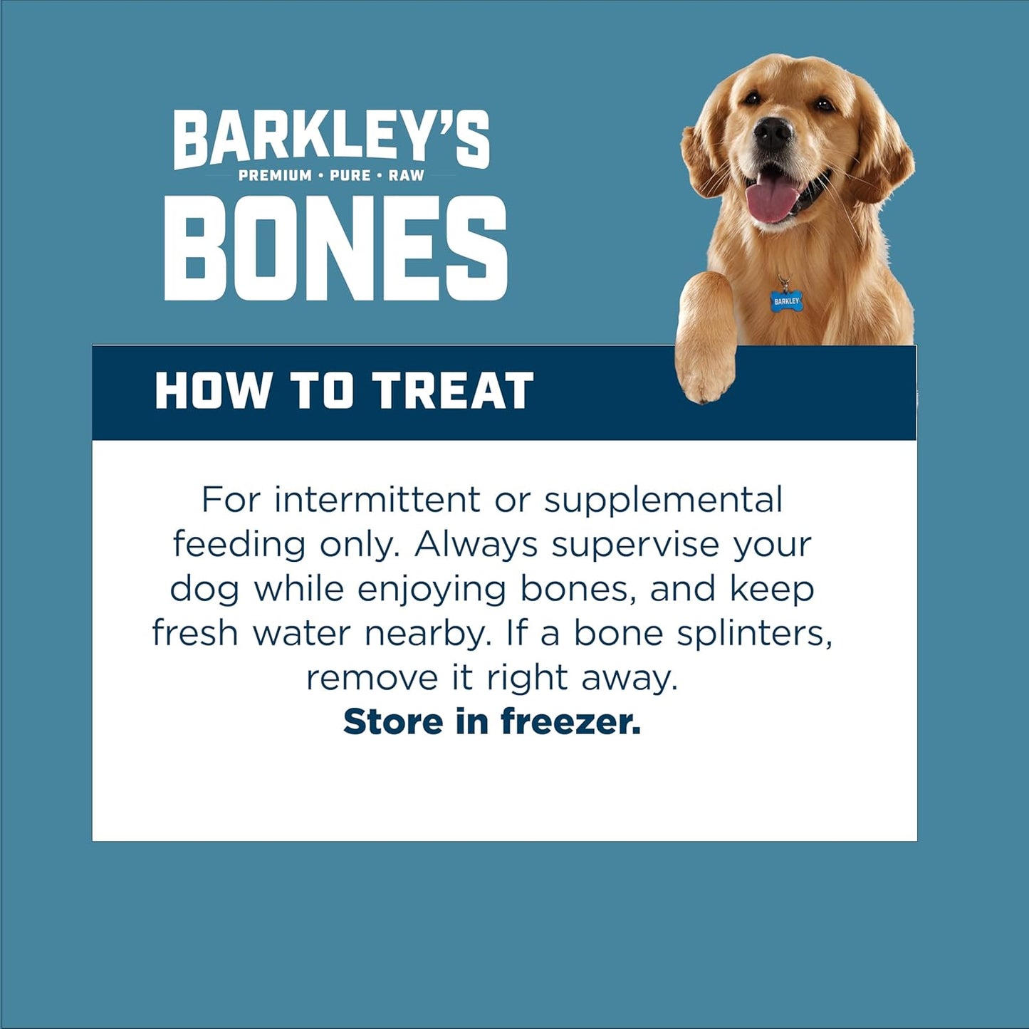 Barkley's Bag Beef Marrow Bones, Frozen Dog Treats, Single Ingredient Center Cut Beef Bone, Raw Natural Chew for Dogs, Keep Frozen, Pure Bold Taste, 4 Count Bag