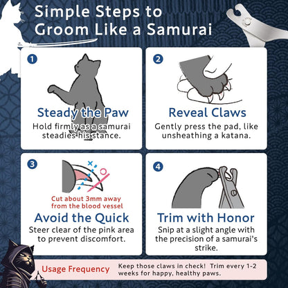 HIBINO Samurai-Grade Cat Nail Clippers | Vet Recommended | Sharper, Quieter & Safer | Precision Blade for Stress-Free Grooming | Non-Slip Grip | Lifetime Durability | Made in Japan