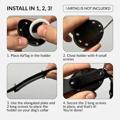 Holder Compatible with Airtag for Dog Collar, 2 Pack – Waterproof and Durable Case That Protects Your Airtag – Fits All Dog and Cat Collars – Airtag Not Included