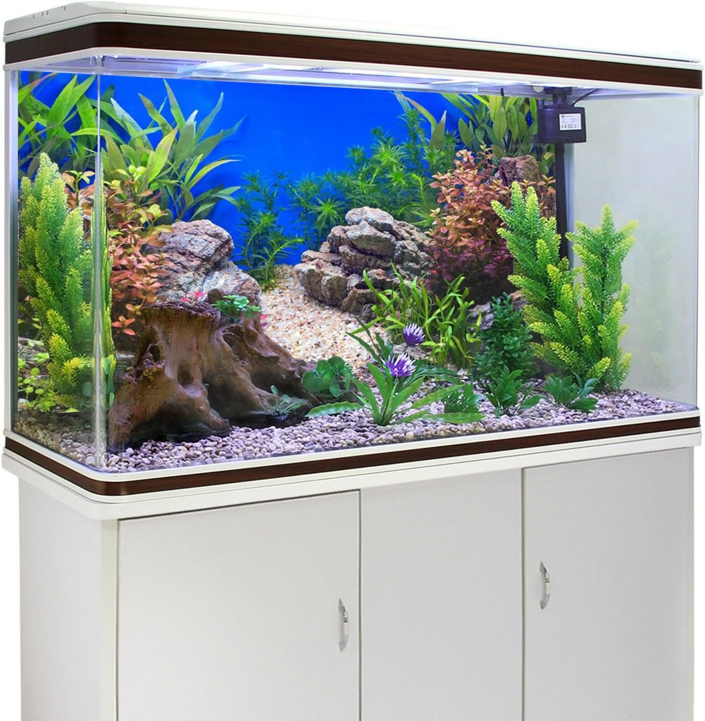 AWERT 30x18 inches Aquatic Plant Fish Tank Background Stone River Bed & Lake Aquarium Background Vinyl