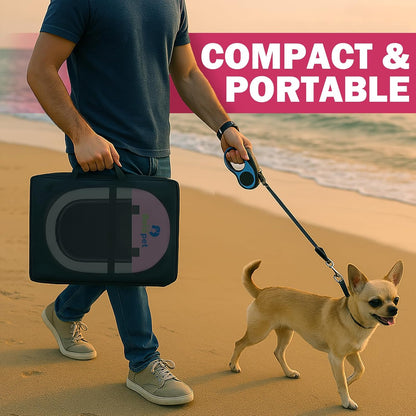 Playpen for Small Dogs Cats Crate: Puppy Play Pen Indoor Outdoor Foldable Potable Exercise Cage Pop up Kennel for Guinea Pig Rabbits Hamster Travel with Carrying Case & Food Bowl (Pink, L, 1)