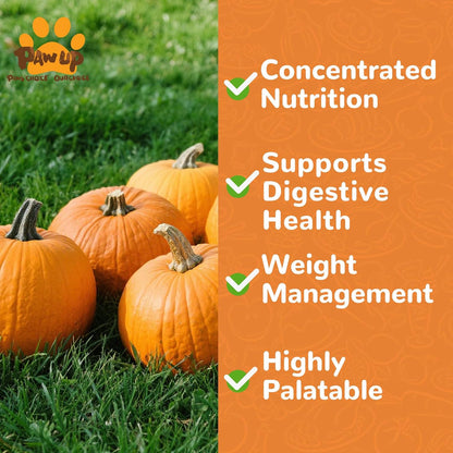 PAWUP Freeze-Dried Pumpkin Treats for Dogs & Cats – High Fiber, Single Ingredient Natural Snacks for Digestion & Gut Health, Healthy Food Toppers, 1.58 oz
