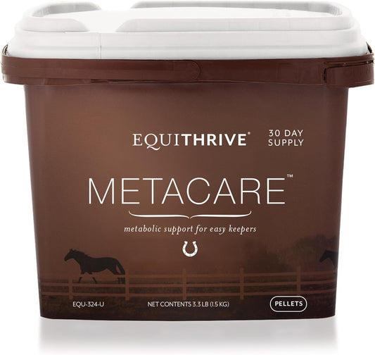 Equithrive MetaCare Horse Supplement Pellets with Resveratrol, Flavonoids and Amino Acids, Equine Metabolic Support, 3.3 lbs, 30 Day Supply