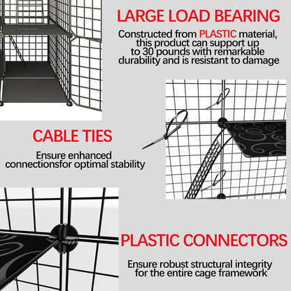Indoor Cat Cage Enclosure DIY,Cat Playpen Catio Thick Metal Wire Kennels for 1-3 Cats Kitten Cage Detachable Patio Cat Crate (White, 28" L x 28" W x 41" H)