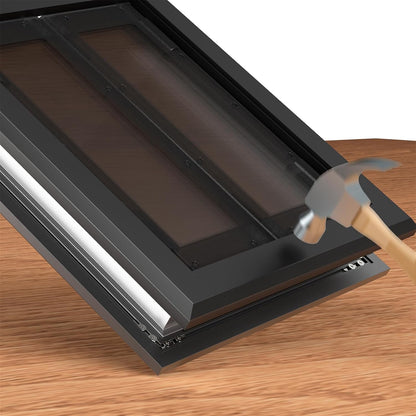 【PATAPLUS】 Aluminum French Large Dog Door,Strong Double Magnetic Flaps,with Aluminum Telescoping Tunnel Heavy-Duty Do g Door for L arge and Medium Dog Up to 110LBS (Large,Black)