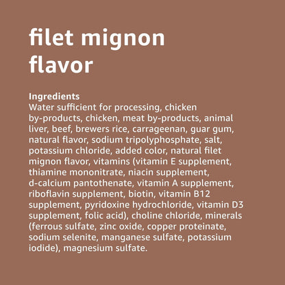 Amazon Basics Chopped Ground Dinner Wet Dog Food Variety Pack, Filet Mignon Flavor and with Beef, Made with Natural Ingredients, 13.2oz Cans (Pack of 12)