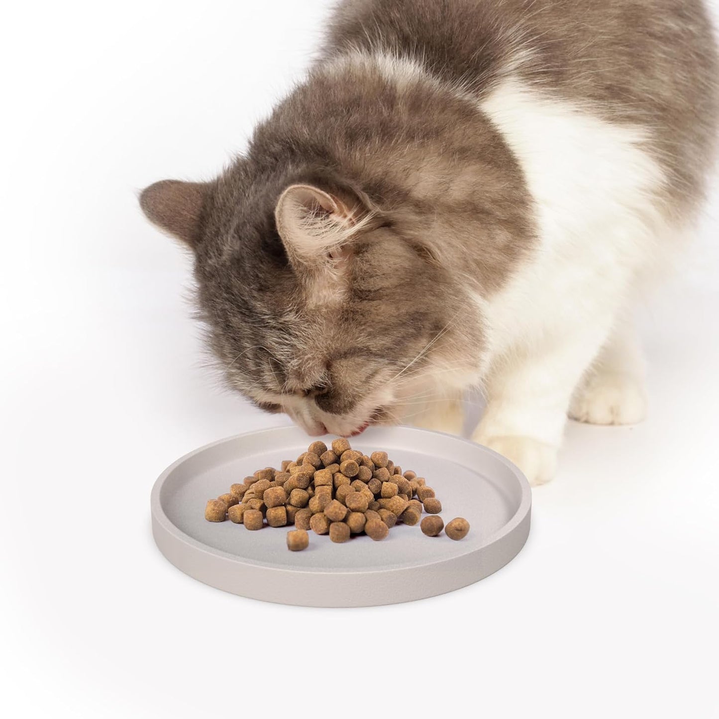 Arespark Pet Silicone Food Mat, Set of 2 Nonslip Waterproof Feeding Bowl Mat with Raised Edges for Food and Water Prevent Spills, Round Eating Tray for Dog Cat Puppy Kitten, 6'' x 6''