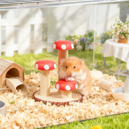 Mini&Moe Hamster Climbing Toys Wooden Stairs Small Animal Cage Accessories Enrichment Toys for Rat, Gerbil, Ferret, Chinchilla, Guinea Pig