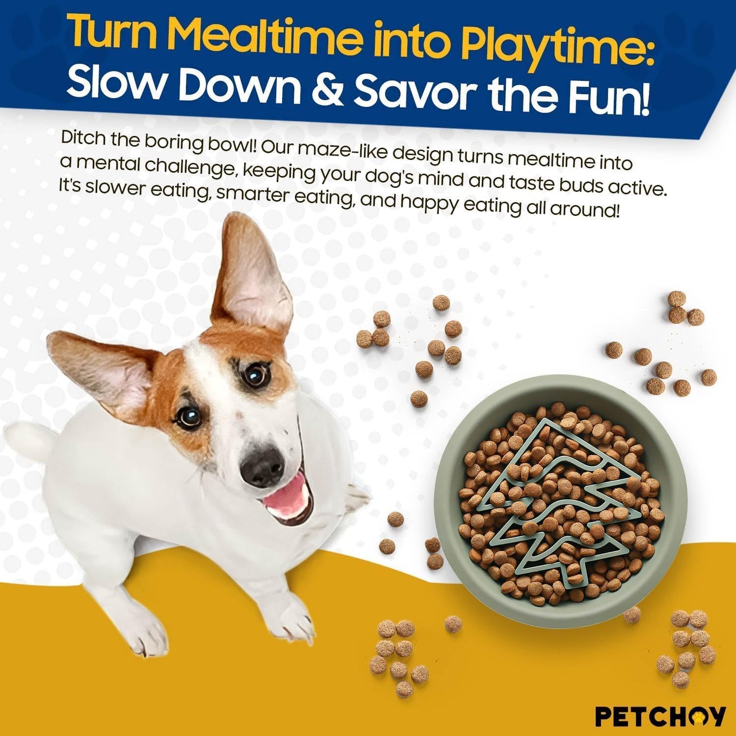 Premium Christmas Silicone Slow Feeder Dog Bowls for Healthy Eating Habits with Non-Slip Design, Dishwasher and Microwave Safe Suitable for Small Medium Large Breed (Grey-Green Christmas Tree)