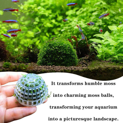 3 PCS Aquarium Moss Ball Holder Professional Aquarium Plant Holder Plastic Moss Ball Fish Tank Plant Holder with Filter Stone for Fish Tank Accessories