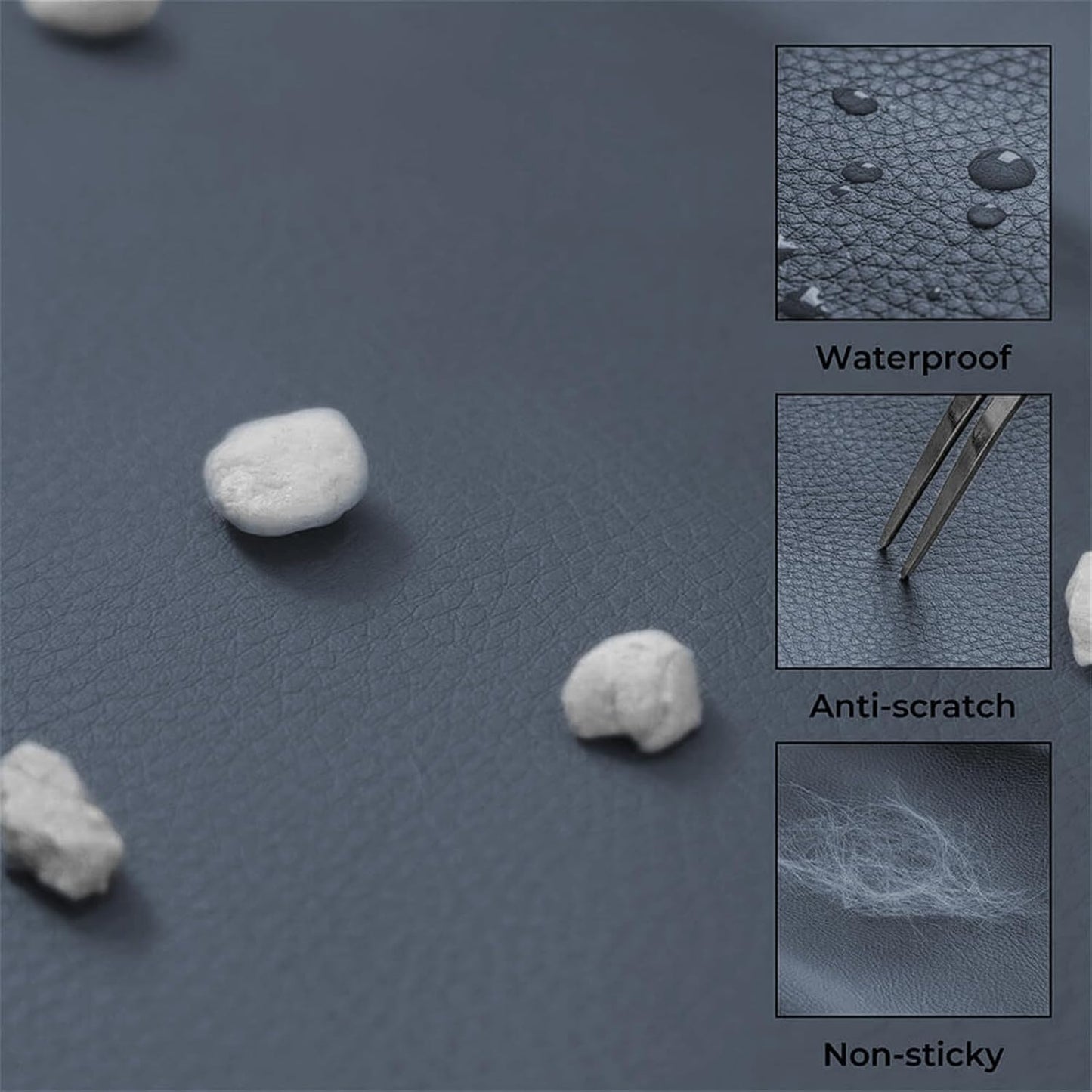 FUNNYFUZZY Leather Dog Car Seat for Small ＆ Medium Sized Dogs Up to 35lbs, Waterproof and Washable Dog Booster Seat Car Bed for Travel and Home,Portable and Safety(Blue)