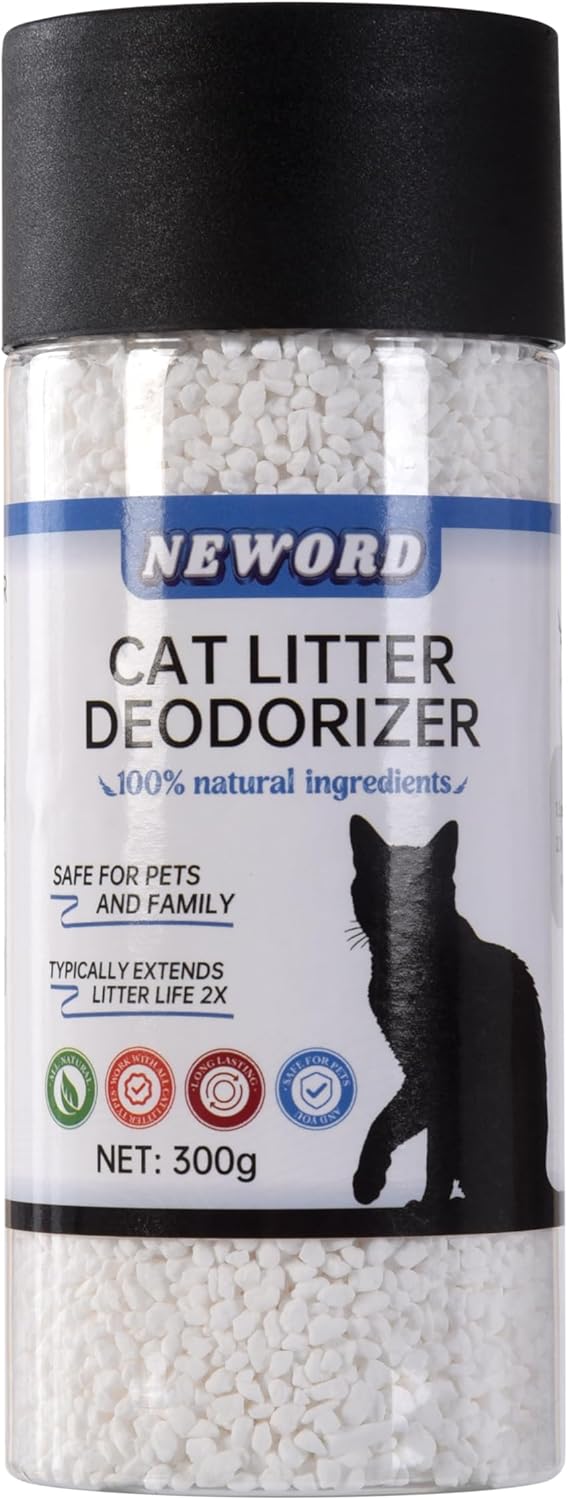 NEWORD Cat Litter Deodorizer Granules, 0.66 LBS Odor Eliminator for Cat Litter Box, Keep Fresh & Odor-Free, Natural & Safe for Cats, Long-Lasting Odor Control, Extends Litter Life by 2X