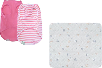 Dog Shirt for Small Dogs Pink Size S and Washable Dog Pee Pads 36x41 in