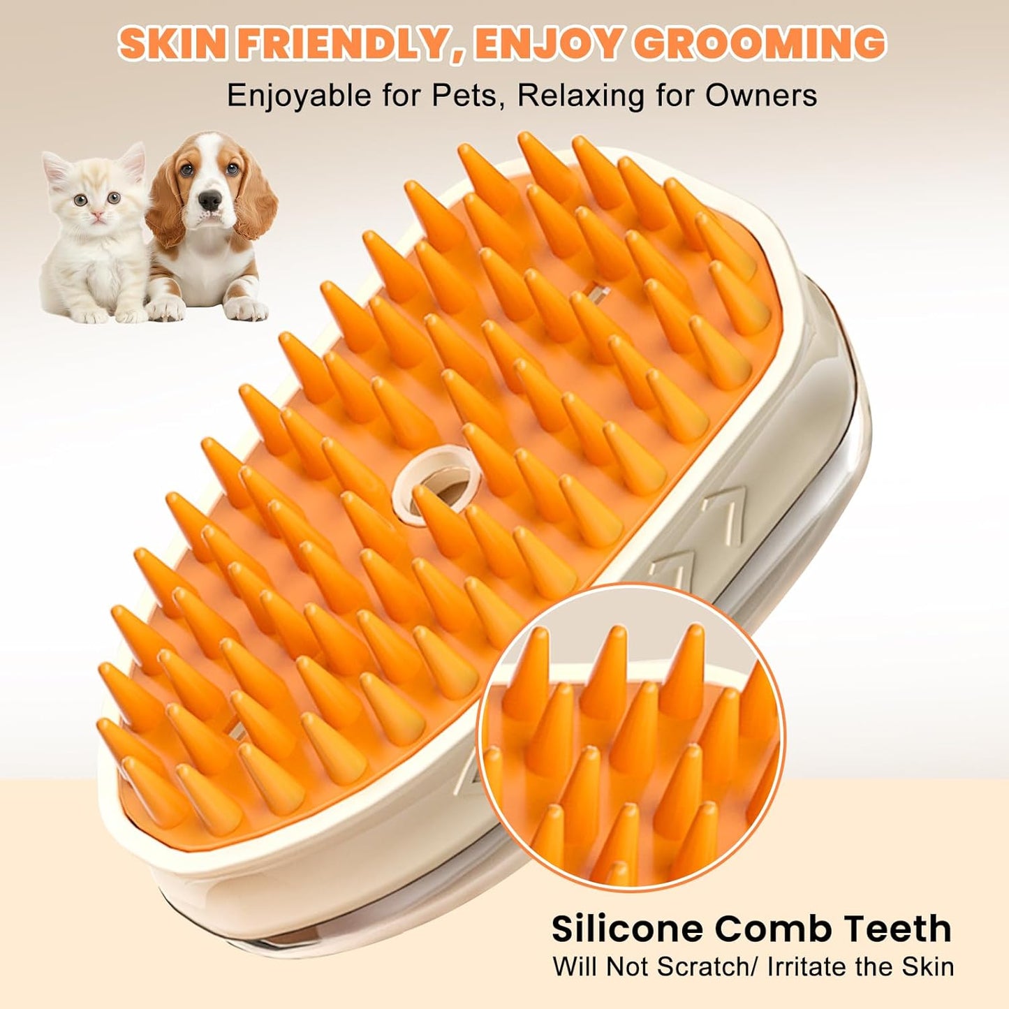 5 in 1 Cat Steam Brush for Shedding with Skin Detection, Rechargeable Pet Spray Hair Removal Comb for Cats Dogs Long Short Haired Pets, Steaming Dog Brush for Shedding Massaging Grooming