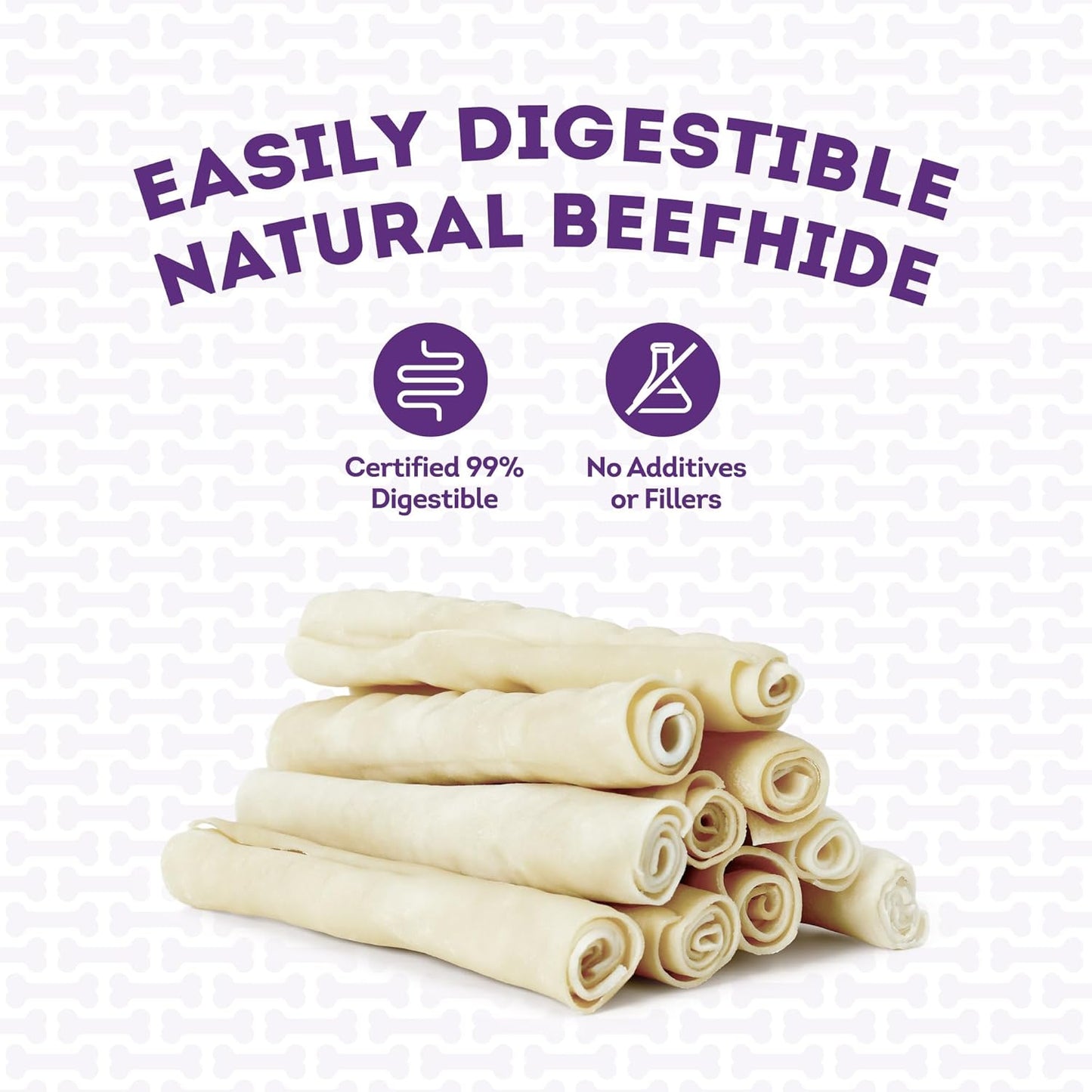 USA Beefhide Chip Rolls 10-11" Dog Chew Treats - Natural Flavor, 10 Count/2 Pack