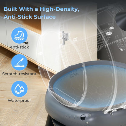 Self Cleaning Litter Box for Cats, Automatic Cat Litter Box with Smart APP Control and Health Monitoring, Includes 2 Roll Trash Bag and Litter Mat, Grey