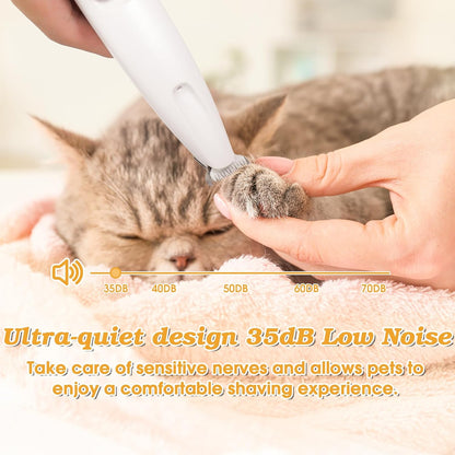 Palksky Dog Paw Trimmer, Upgraded 18mm-Blade Electric Dog Clippers for Groomming-with Led Display, Waterproof Pet Micro Precisiion Trimmer, Rechargeable Hair Shaver for Paws, Ears, Face, Rump-and Eyes