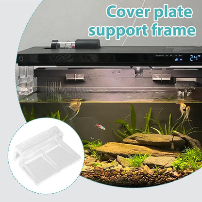 15 Pcs Rimless Aquarium Lid Clips for 5-6mm Glass, Clear Acrylic Aquarium Cover Support Clamps for Fish Tank Lid Holder, Plastic Tank Top Clips for Glass Canopy or Piscine Hoods and Covers